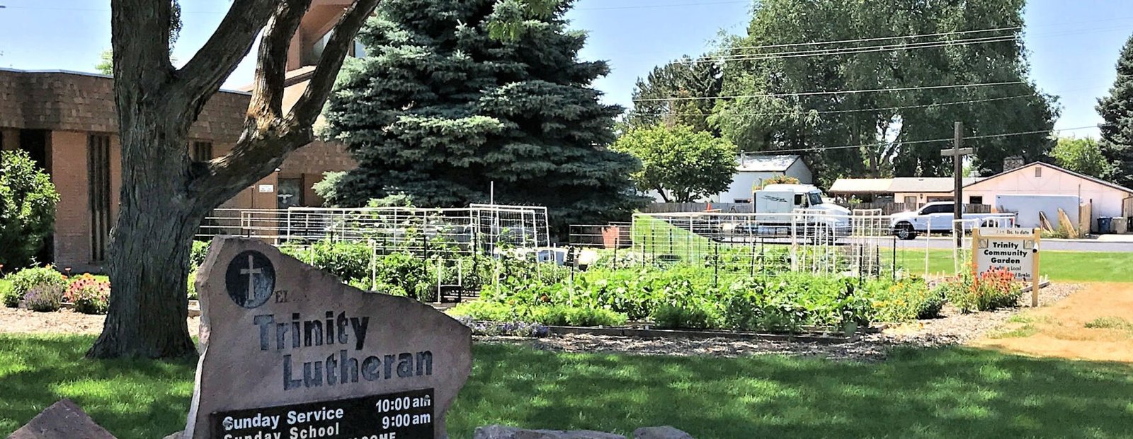 trinity sign and garden